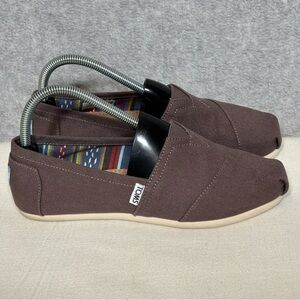 TOMS Classic Alpargata Canvas Slip-On Shoes-Ash Gray-Women Size 7.5